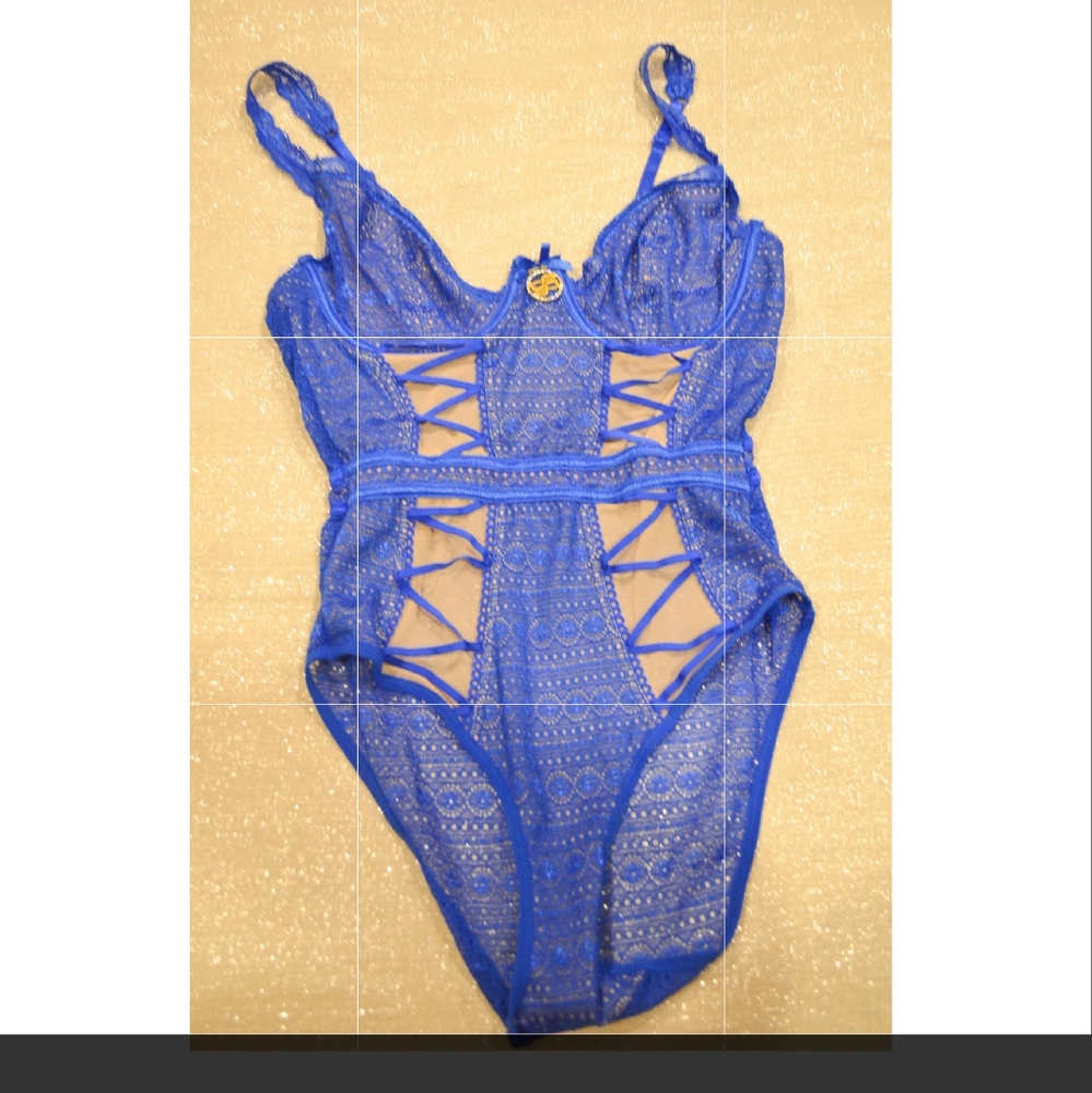 'Bebe' Lace/Sheer Peekaboo Body Suit